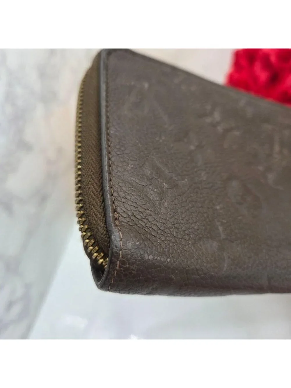 Louis Vuitton Monogram Empreinte Zippy Wallet Light Brown